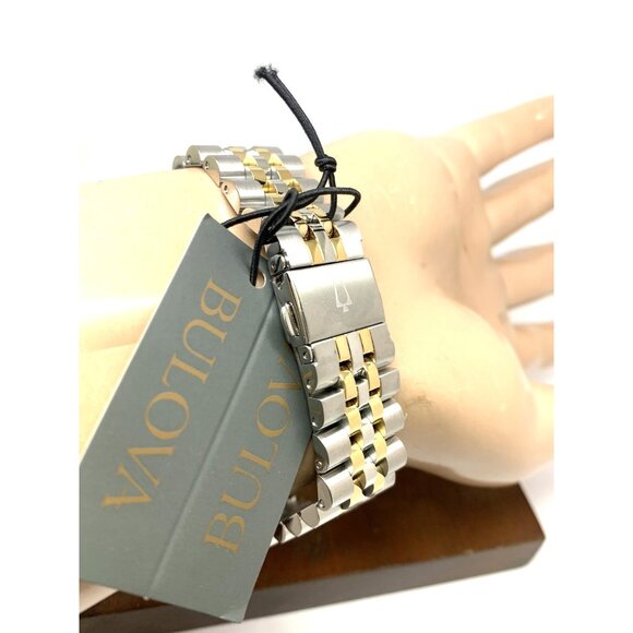 Bulova Men's Watch 98A274 Quartz Chronograph Blue Dial Two Tone Stainless Steel - Picture 10 of 14